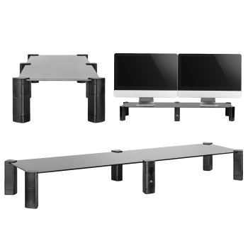 Maclean MC-936 divu monitoru paliktnis, melns