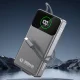 Dudao K31 Pro 45W 20000mAh ārējais akumulators ar ievelkamu USB-C kabeli pelēks