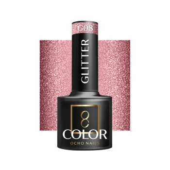 Ocho Nails Glitter G08 hibrīda nagu laka, 5 g
