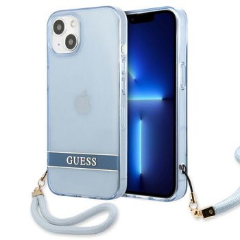 Guess Translucent Strap Case for iPhone 13 mini, Blue
