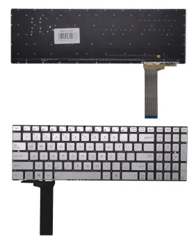 Asus N550J / N750 / Q550 klaviatūra klēpjdatoram, US, sudraba