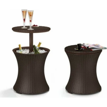 Garden Bar Table Keter Cool Bar Rattan, Brown