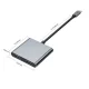 Tech-Protect HB08 4in1 USB-C uz 2x HDMI, USB-A, USB-C PD 100W adapteris, pelēks