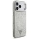 Чехол Guess Glitter Triangle Logo MagSafe для iPhone 17 Pro Max - серебристый