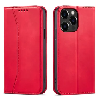 Magnet Fancy Case for iPhone 14 Pro Max Wallet Flip Cover, Red