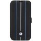 Чехол-книжка BMW Leather Stamp Blue Lines для iPhone 14 Pro, черный