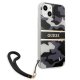Guess iPhone 13 mini vāciņš Camouflage Strap Melns