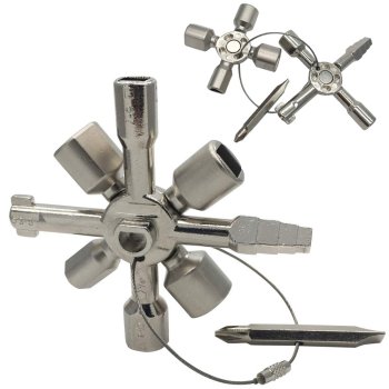 Universal 10-in-1 Service Key for Electrical and Utility Cabinets