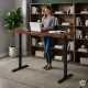 Электрический стол ModernHome 140x60 см, 72-118 см, состаренный дуб