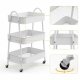 3-Tier Rolling Utility Cart with Wheels, White