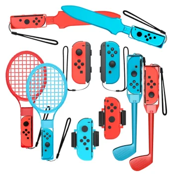 Nintendo Switch Sports 10-in-1 piederumu komplekts, sarkans un zils