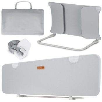 Nukido Bērnu Gultas Aizsargbarjera, Aizsargs, 120x44 cm, Pelēks