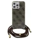 Guess iPhone 15 Pro vāciņš Crossbody Cord 4G Print, brūns