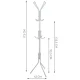 Metāla stāvpakaramais drēbēm 170 cm, Ruhhy 23814, balts