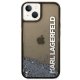 Apple iPhone 14 6.1\" Karl Lagerfeld Liquid Glitter Elong Case Cover (KLHCP14SLCKVK), Black