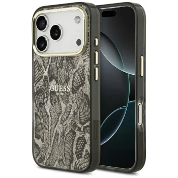 Чехол Guess Python Pattern MagSafe для iPhone 17 Pro Max / 18 Pro Max, коричневый