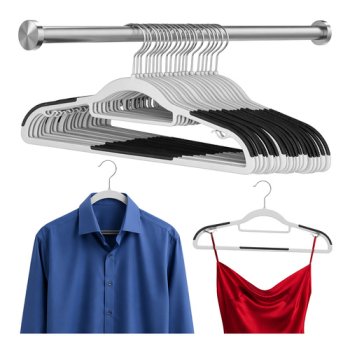 Non-Slip Slim Clothes Hangers 20 Pcs Ruhhy 42cm, Grey