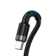 Baseus Cafule HW USB to USB Type C Data Charging Cable 40W 1m, Gray+Black | Lādētājvads Datu Pārraides Kabelis