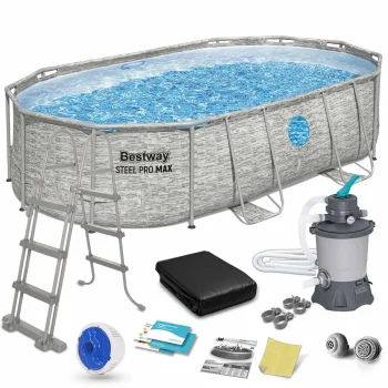 Каркасный бассейн Bestway 56946 488x305x107 см, 11-в-1