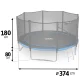 Neo-Sport dārza batuts 374 cm (12 ft) ar ārējo tīklu un kāpnēm