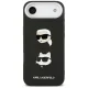 Karl Lagerfeld iPhone Air vāciņš Grained Karl & Choupette Pins, melns