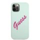 Guess iPhone 12 / 12 Pro Case Silicone Vintage, Fuchsia Blue
