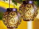 Decorative LED Solar Lantern, Black, Metal, 22 cm