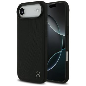 Кожаный чехол Mercedes Large Laurel Leave MagSafe для iPhone Air Черный