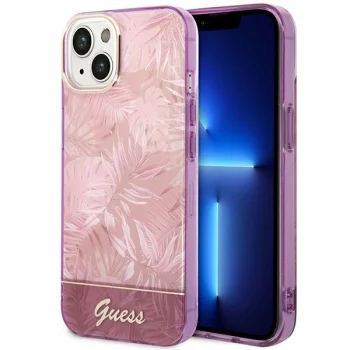 Чехол Guess Jungle Collection для iPhone 14 Plus, розовый