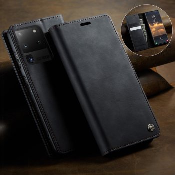 Samsung Galaxy S20 Ultra (SM-G988F) CASEME Wallet Magnetic Leather Case Cover, Black | Telefona Vāciņš Maciņš...