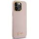 Guess iPhone 15 Pro Max vāciņš Silicone Script Metal Logo & Frame, rozā