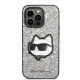 Karl Lagerfeld iPhone 14 Pro Case Glitter Choupette Silver