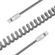 Спиральный кабель Newell USB-C - USB-C 100 Вт 1.5 м, силикон, серый