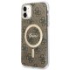 Apple iPhone 11 6.1\'\' Guess 4G Print MagSafe Case Cover (GUBPN61H4EACSW) + Charger, Brown
