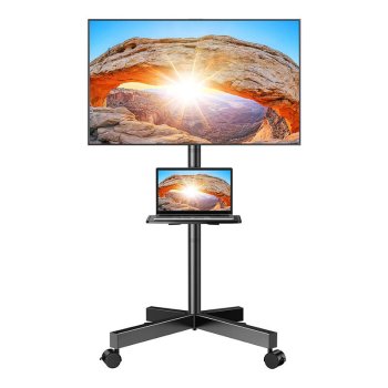 Perlegear PGTVMC06 mobilais TV statīvs 23–60" televizoriem, melns