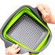 Foldable Plastic and Silicone Colander, Fruit and Vegetable Washing Basket, Set of 2