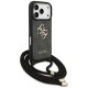 Guess 4G Big Logo crossbody maciņš ar plecu auklu iPhone 17 Pro – melns | Phone Case Cover