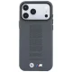 Чехол BMW M Blue Perfo Metal Logo MagSafe для iPhone 18 Pro / 17 Pro, серый