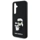 Karl Lagerfeld Samsung Galaxy S24 FE vāciņš 3D Rubber Karl&Choupette, melns