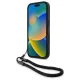 BMW iPhone 16 Pro Max vāciņš Signature Leather Wordmark Cord, melns