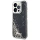 Guess iPhone 14 Pro vāciņš Liquid Glitter Marble, melns