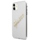 Apple iPhone 12 / 12 Pro 6.1\'\' Guess Vintage Script Gold Case Cover (GUHCP12MKTRSVGO), Transparent | Telefona...