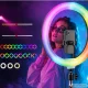 LED RGB riņķa lampa ar viedtālruņa turētāju un USB barošanu (34 cm)