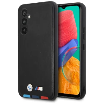 Чехол BMW для Samsung Galaxy A54 Leather Stamp Tricolor, черный