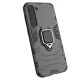 Vāciņš Samsung Galaxy S23+ Ring Armor ar gredzenu un statīvu, melns