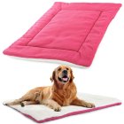 Pet bed mat 70 x 53 x 2.5 cm fabric dog bed pink