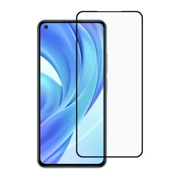 5D Aizsargstikls Xiaomi Mi 11 Lite, Melns Pilna Pārklājuma (Tempered Glass)
