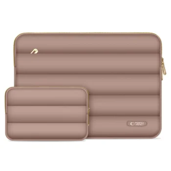Tech-Protect Puffy 13-14" portatīvā datora soma ar maciņu, brūna