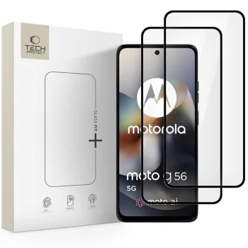 Защитное стекло Tech-Protect Glass Fit+ для Motorola Moto G56 5G, 2 шт., черное