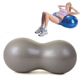 Fitnesa Vingrošanas Dubultā Bumba - Sudraba, 50 cm | Exercise Fitness Gym Peanut Ball